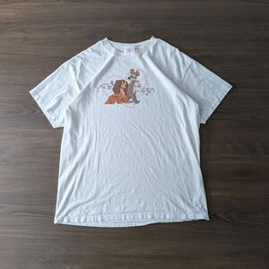 Vintage Disney Lady and The Tramp Rare Disney Tshirt White Size XL Rare Promo